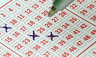 Filled-out lottery ticket