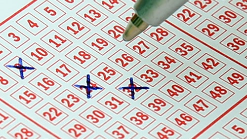 Filled-out lottery ticket
