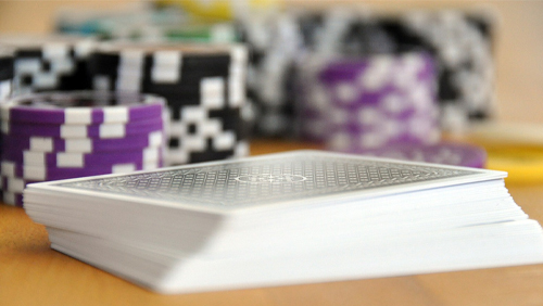 cards with poker chips