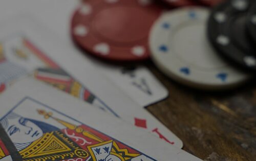 Poker chips and playing cards