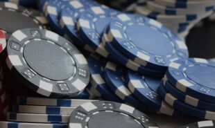 Casino chips and playing cards