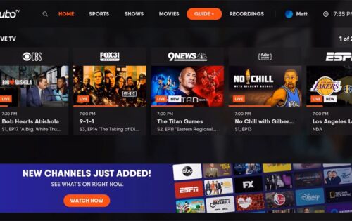 FuboTV online interface