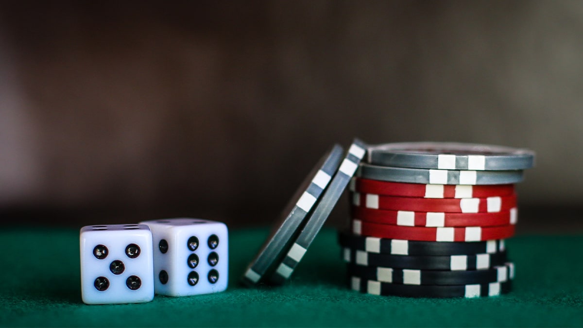 gambling dice and chips