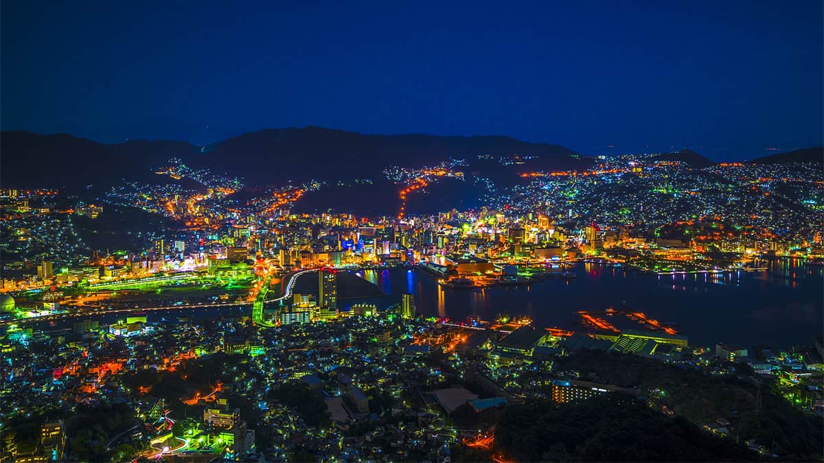 Nagasaki, Japan at night