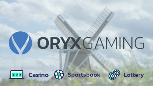 Oryx Gaming logo with windmill in the background