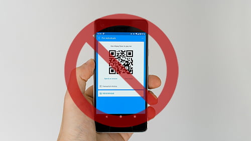 Payment app with prohibit sign