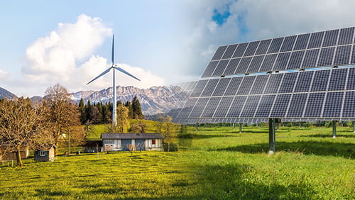 Renewable energy, solar and wind