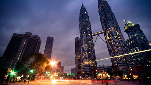 Malaysia's Petronas Tower at night