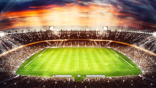 Football stadium with light effects.