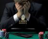 Crown Resorts logo with frustrated gambler