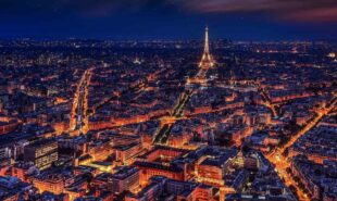 Night view of Paris, France