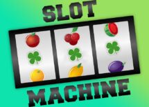 Slot machine with three clover leaf in a row