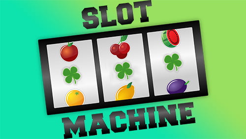 Slot machine with three clover leaf in a row